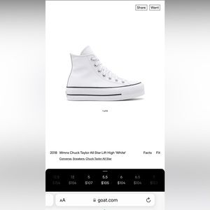 Brand new White platform chuck taylor converse